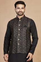 Load image into Gallery viewer, Classic Black Kurta Set with Nehru Jacket