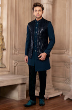 Load image into Gallery viewer, BLUE SEQUINS WORK JACKET INDO
