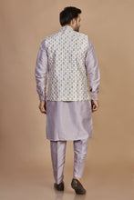 Load image into Gallery viewer, Purple Kurta Set with Nehru Jacket