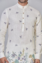 Load image into Gallery viewer, Light Pista linen-blend kurta set