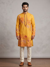 Load image into Gallery viewer, Vibrant Yellow Embroidered Kurta Set