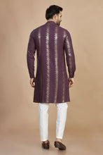 Load image into Gallery viewer, Wine Sequin Embroidered Indo-Western