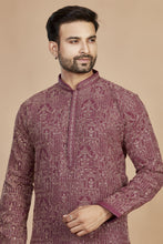 Load image into Gallery viewer, Purple Motif Kurta with pant