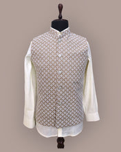 Load image into Gallery viewer, Regal Sandstone Embroidered Nehru Jacket