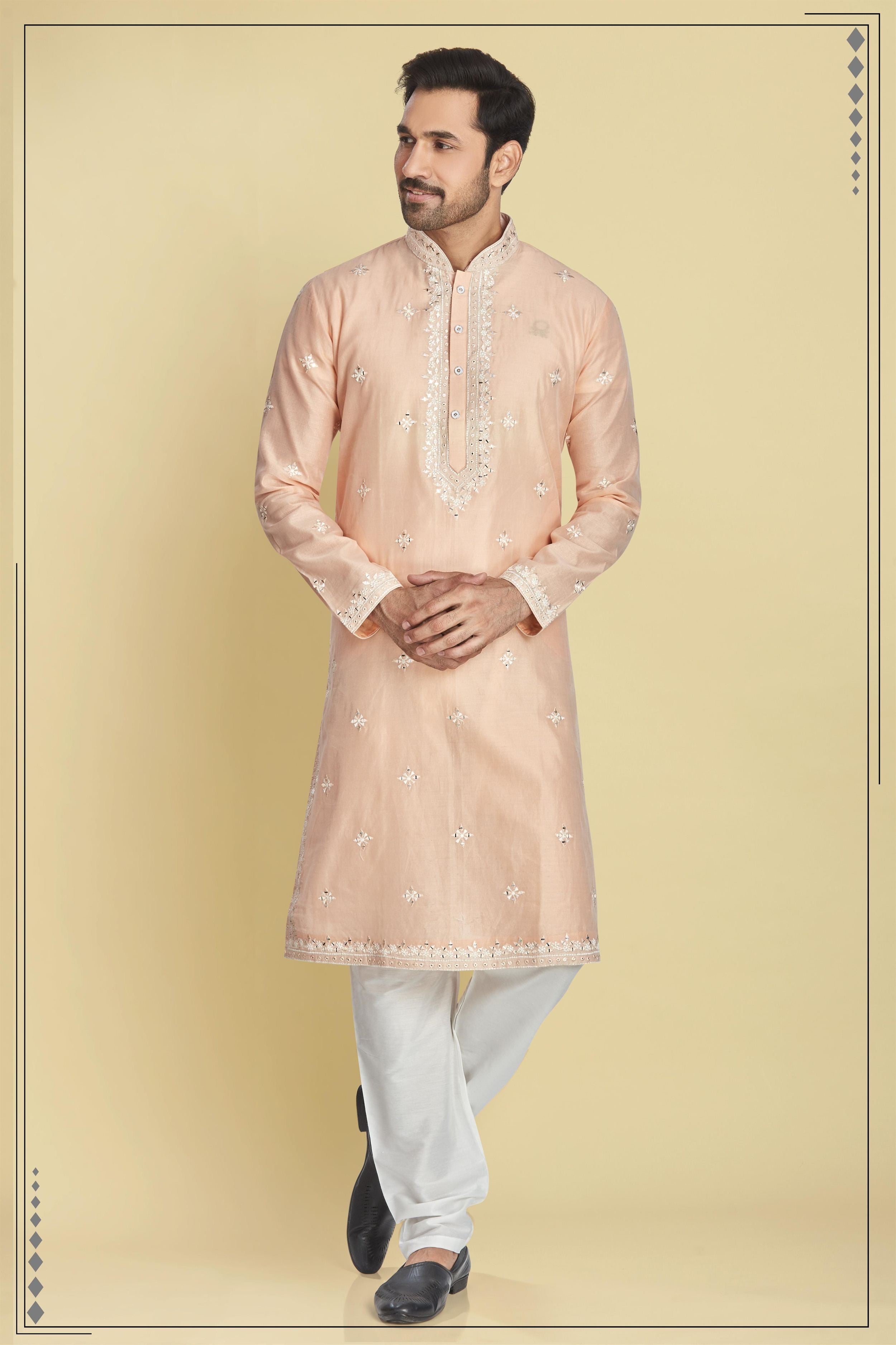 PASTEL PEACH KURTA PYJAMA