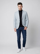 Load image into Gallery viewer, Men’s Light bluish Grey Pinstripe Slim-Fit Blazer