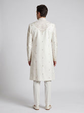 Load image into Gallery viewer, Regal Cream Tonal-Embroidered Silk Sherwani Set