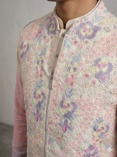 Load image into Gallery viewer, Ombré Elegance: Hand-Embroidered Bundi & Kurta Set
