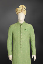 Load image into Gallery viewer, C GREEN SEQUINS WORKED SHERWANI FOR GROOM
