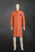 Load image into Gallery viewer, PEACH SEQUINS &amp; THREAD WORKED SHERWANI FOR GROOM

