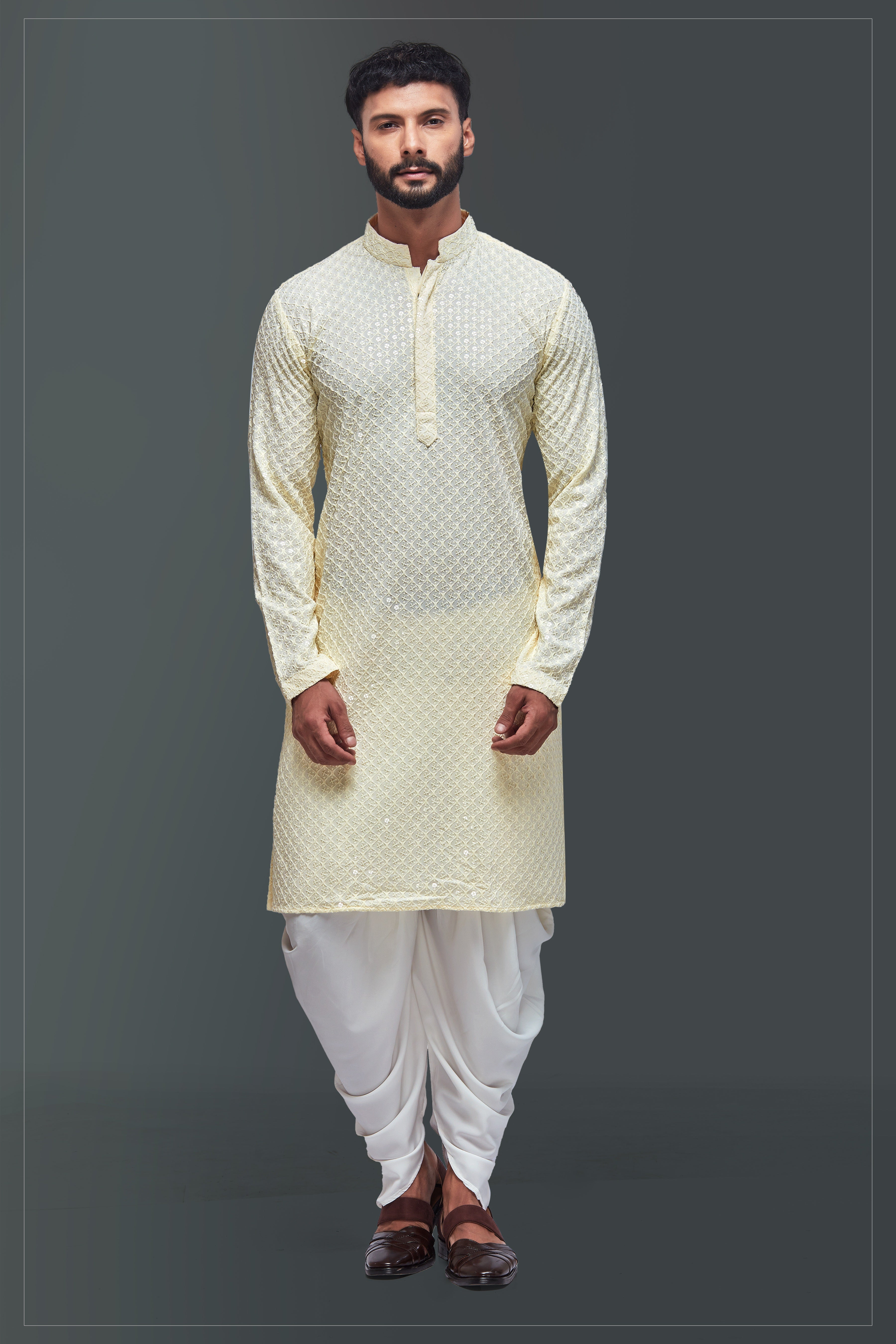 Mens Lucknowi Fabricated Kurta Set Sachins