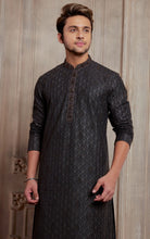 Load image into Gallery viewer, BLACK EMBROIDER MENS KURTA
