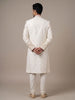 Majestic White Resham-Embroidered Silk Sherwani
