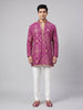 Magenta Bandhani Print Festive Short Kurta Set