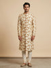 Embroidered Cream Sherwani for Men