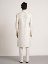 Load image into Gallery viewer, The Monarch Layered Sherwani in Pearl White
