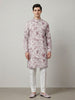 Men's Botanical Print Kurta Set