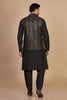Classic Black Kurta Set with Nehru Jacket