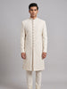 Exquisite Ivory Embroidered Sherwani Set