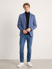 Blue Textured Slim-Fit Blazer