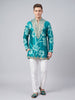 Teal Blue Bandhani Embroidered Short Kurta Set