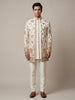 Exquisite Ivory & Gold Embroidered Indowestern