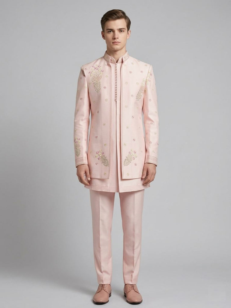 Blush Pink Embroidered Indo-Western Set