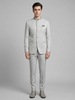 Men’s Silver-Grey Geometric Bandhgala Suit