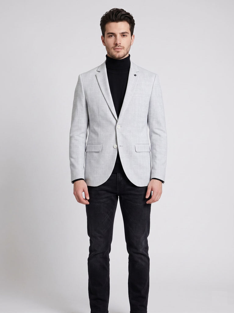 Modern Slim-Fit Patterned Blazer