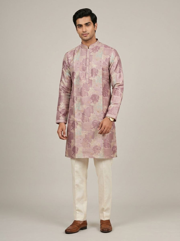 Multicolor Abstract Jacquard Kurta