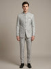 Grey Textured Bandhgala Suit