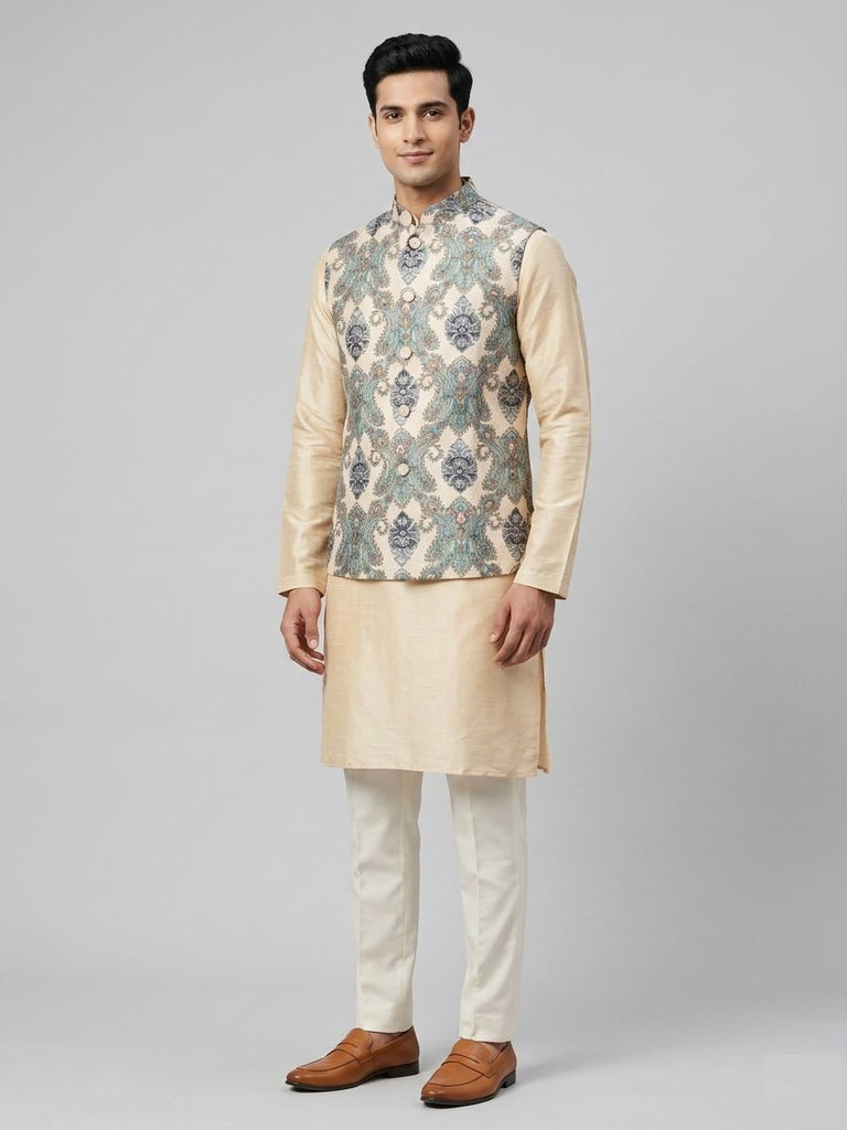 Printed Nehru Waistcoat