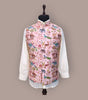 Peach Safari Print Nehru Jacket