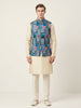 Multicolor Geometric Nehru waistcoat