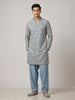 Floral Embroidered Silk Kurta Set