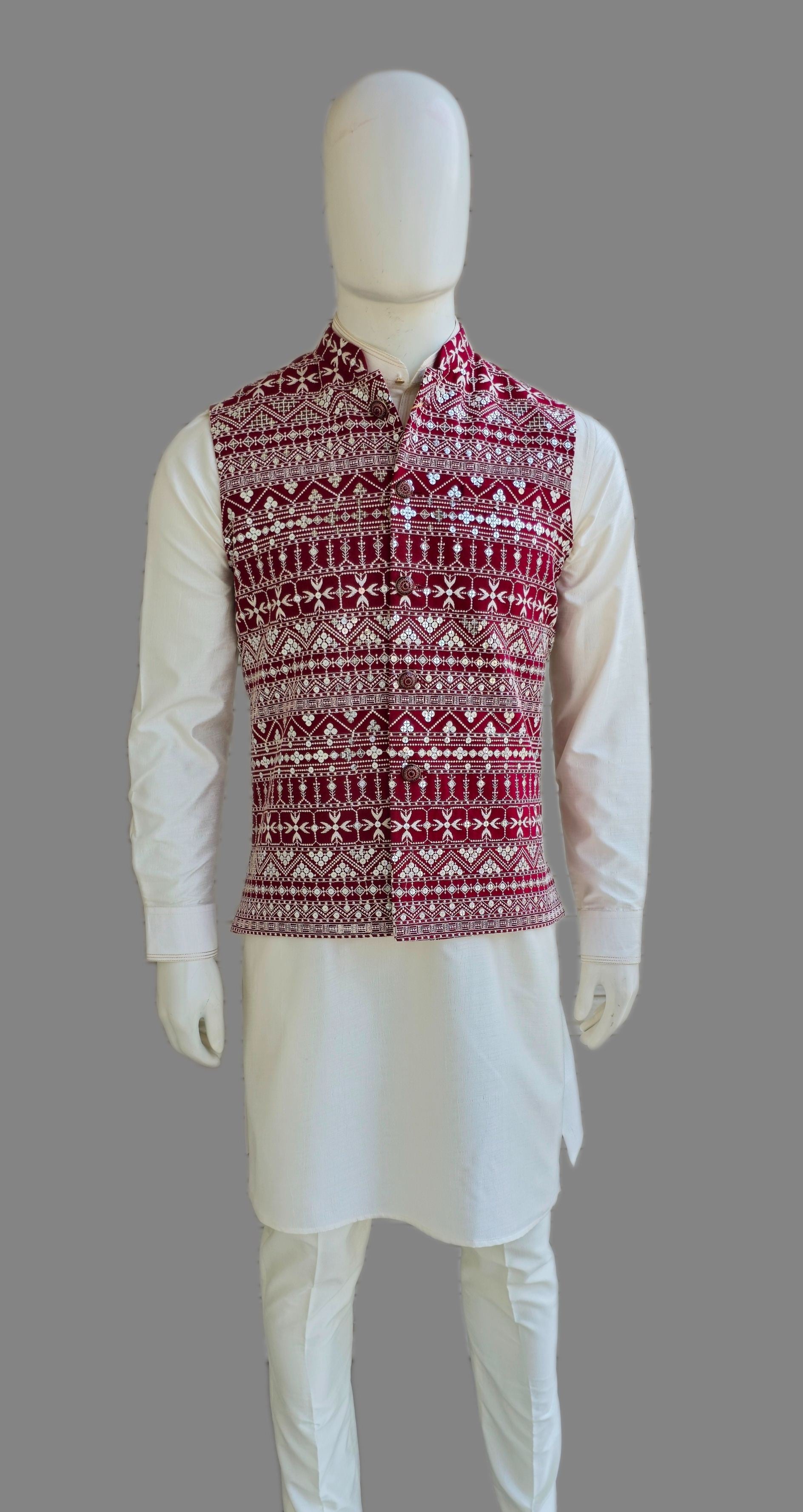 SEQUINS WORK WAISTCOAT FOR MEN