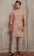 Load image into Gallery viewer, PEACH COLOR MENS TRENDY KURTA SET
