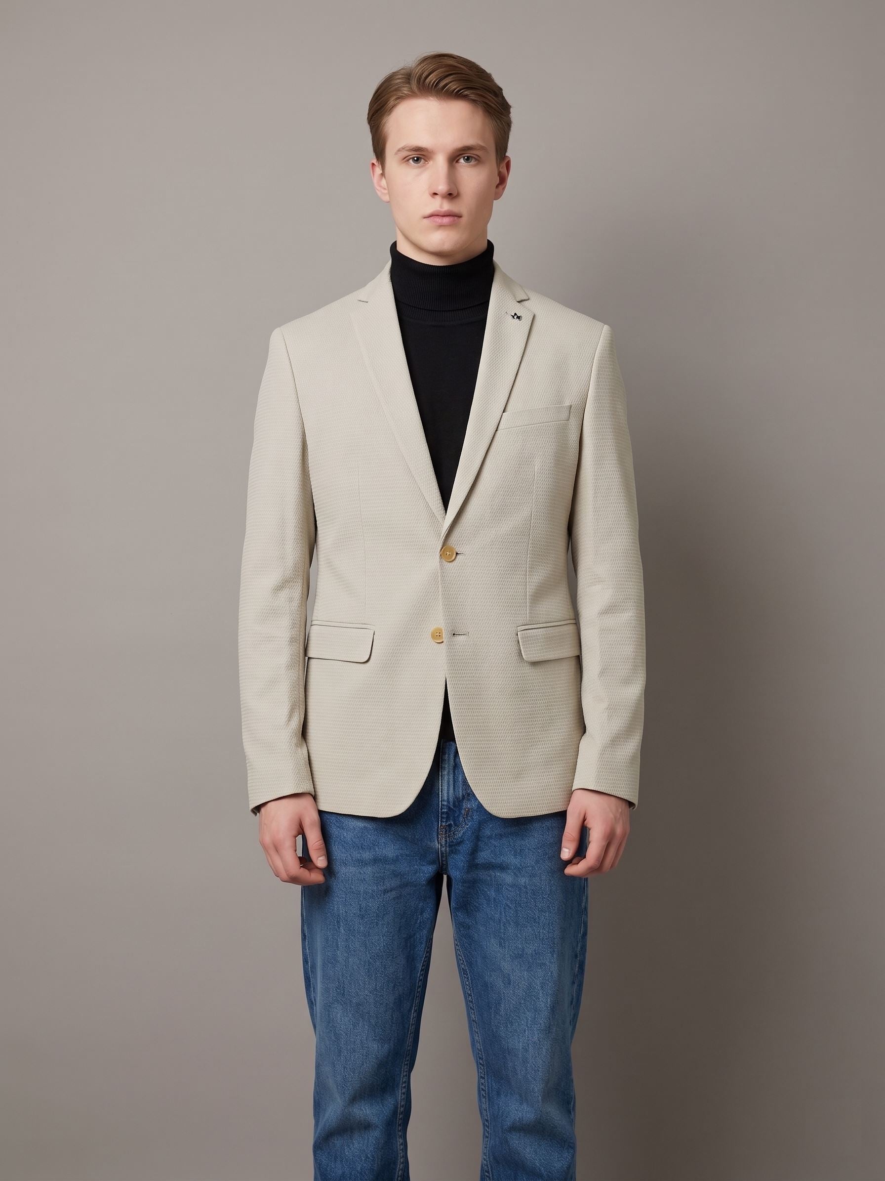 Men’s Modern Textured Slim-Fit Blazer