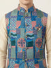 Multicolor Geometric Nehru waistcoat