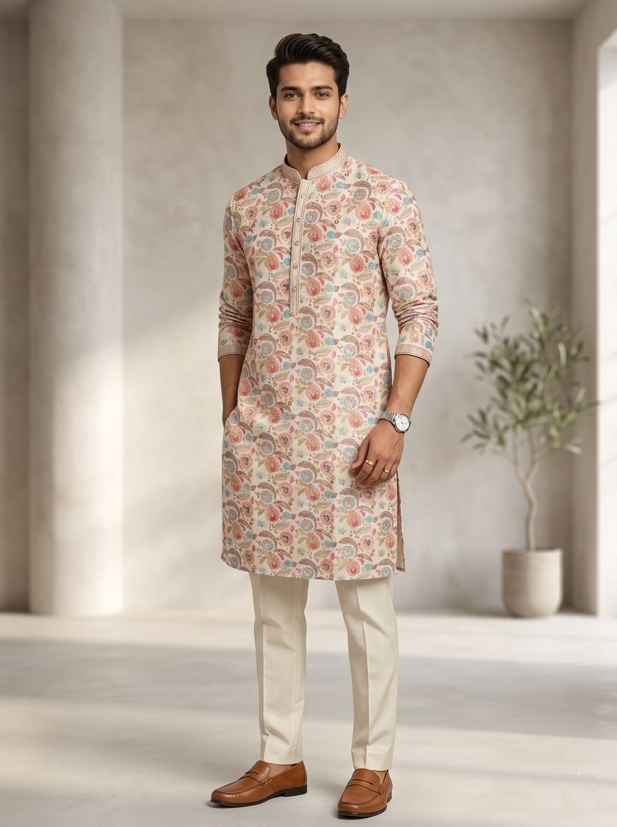Floral Printed Kurta for Men
