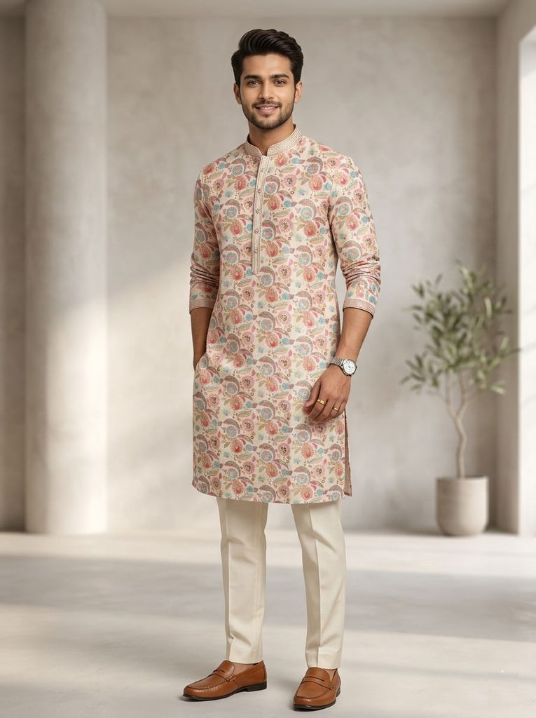 Floral Printed Kurta for Men