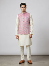 Load image into Gallery viewer, Pink Geometric Nehru Jacket
