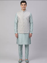 Load image into Gallery viewer, Men’s Sea-Green Kurta Set with Embroidered Nehru Jacket
