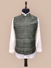 Load image into Gallery viewer, Textured Green Nehru Jacket
