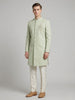 Pista Green Embroidered Indowestern