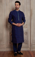 Load image into Gallery viewer, BLUE TRADITIONAL LOOK KURTA SET
