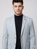 Men’s Light bluish Grey Pinstripe Slim-Fit Blazer