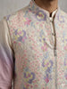 Ombré Elegance: Hand-Embroidered Bundi & Kurta Set