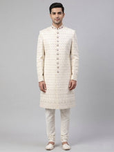 Load image into Gallery viewer, Ethereal Ivory Embroidered Sherwani Set
