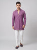 Regal Mauve Chikankari Embroidered Short Kurta Set